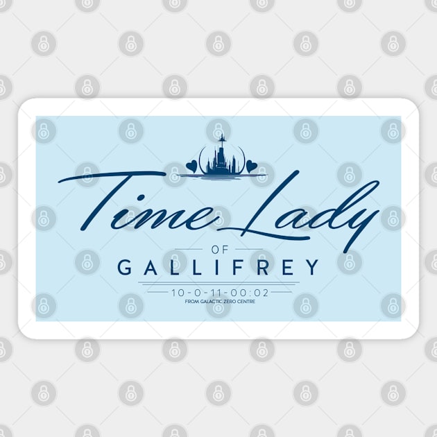 Time Lady - blue print Magnet by zellsbells